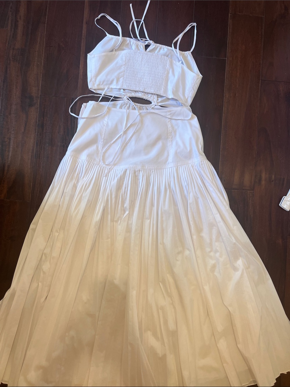 Jonathan Simkhai White Cutout Maxi Dress with Tie Detail - Picture 3 of 4